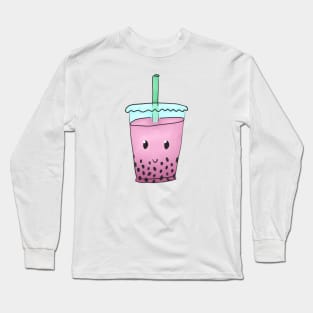 Cute Bubble Tea (Pink) Long Sleeve T-Shirt